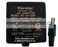 CONDOR AA-1283 AC ADAPTER 12Vdc 830mA USED -(+)- 2x5.5x8.5mm Rou